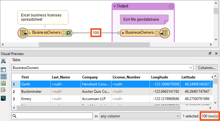 Viewing feature count in Table View
